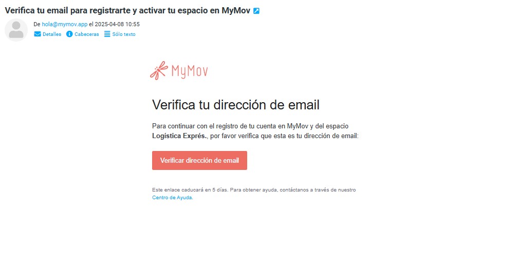 Correo de verificación